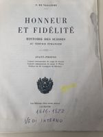 HONNEUR ET FIDÈLITÊ di  P. De VALLIÊRE Losanna 1816-1822