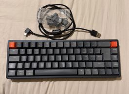 Keychron K6 Tastatur mechanisch grau mit Zubehör