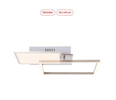 Brilliant Zelia LED Deckenleuchte 41×41 cm – nickel eloxiert