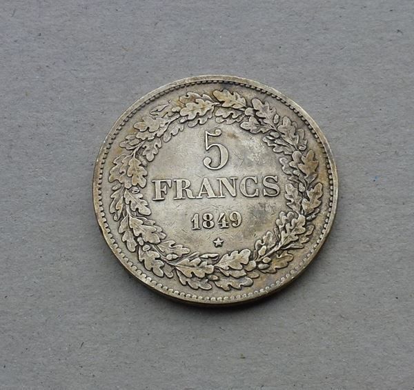 Tutti le monete: Belgien ++ 5.- Francs 1849 – Usato da Walkringen venduto da Casablanca777
