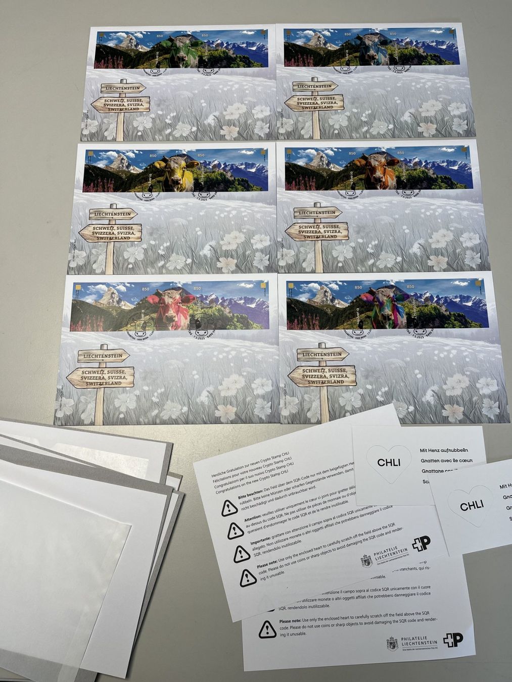 Alle Briefmarken: Auflage nur 10 Stk. !!!! FDC Regenbogen Crypto CHLI – Neu und originalverpackt aus Arch von seil819