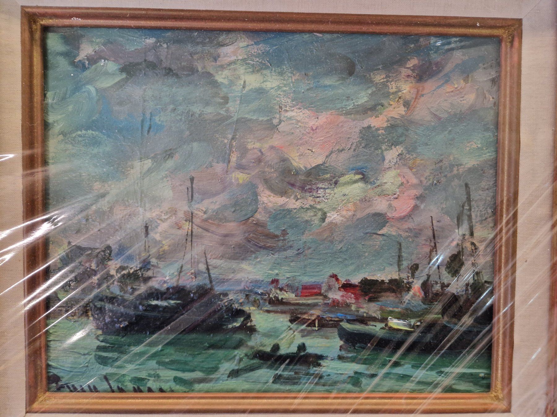 Dipinti: Gemälde Ölbild auf Leinwand 1964  S.677./3F. – Usato da Wädenswil venduto da verebe 2
