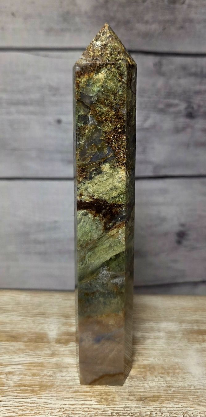 Minerali & Pietre curative: Traumhafter Moos-Jaspis-Quarz Obelisk 441g – Nuovo e nell'imballaggio originale da Matzingen venduto da Shay_Crystalz 1