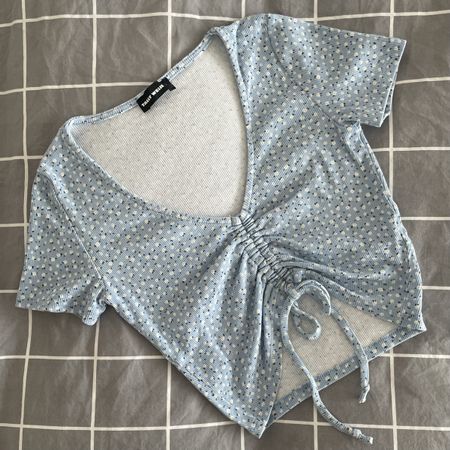 Tally Weijl Shirt, Grösse S, blau mit Blümchen