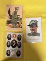 3 alte Schweizer Ansichtskarten Militär Bundesrat 1916
