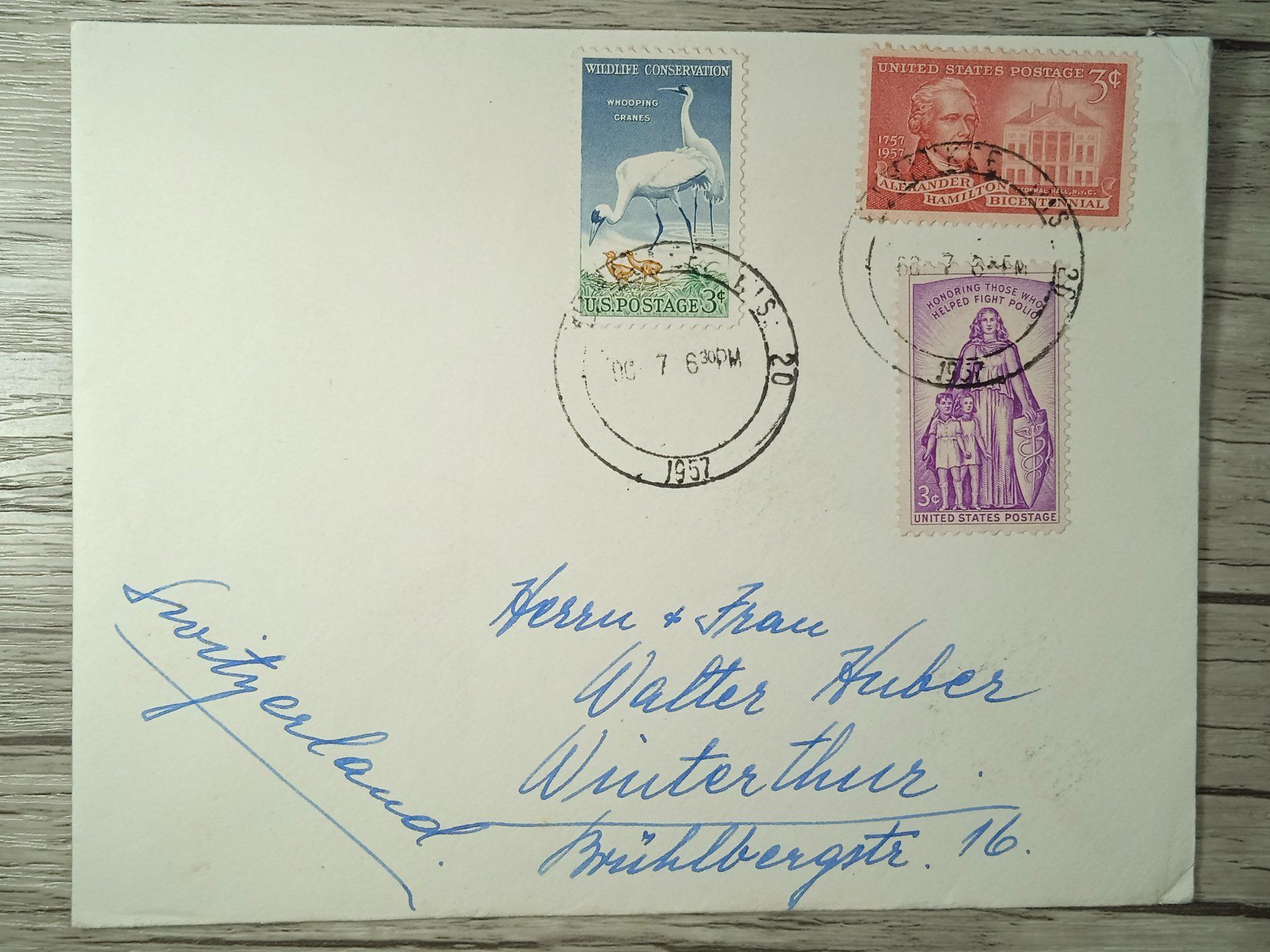 Tutti i francobolli: TR45 Enveloppe + Timbre USA 1957 – Usato da Cousset venduto da Patrick_Collections