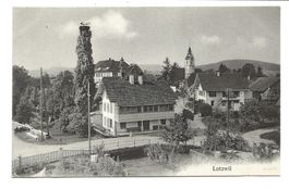 Lotzwil (BE) Oberaargau - Dorfpartie Kirche Störche  um 1915
