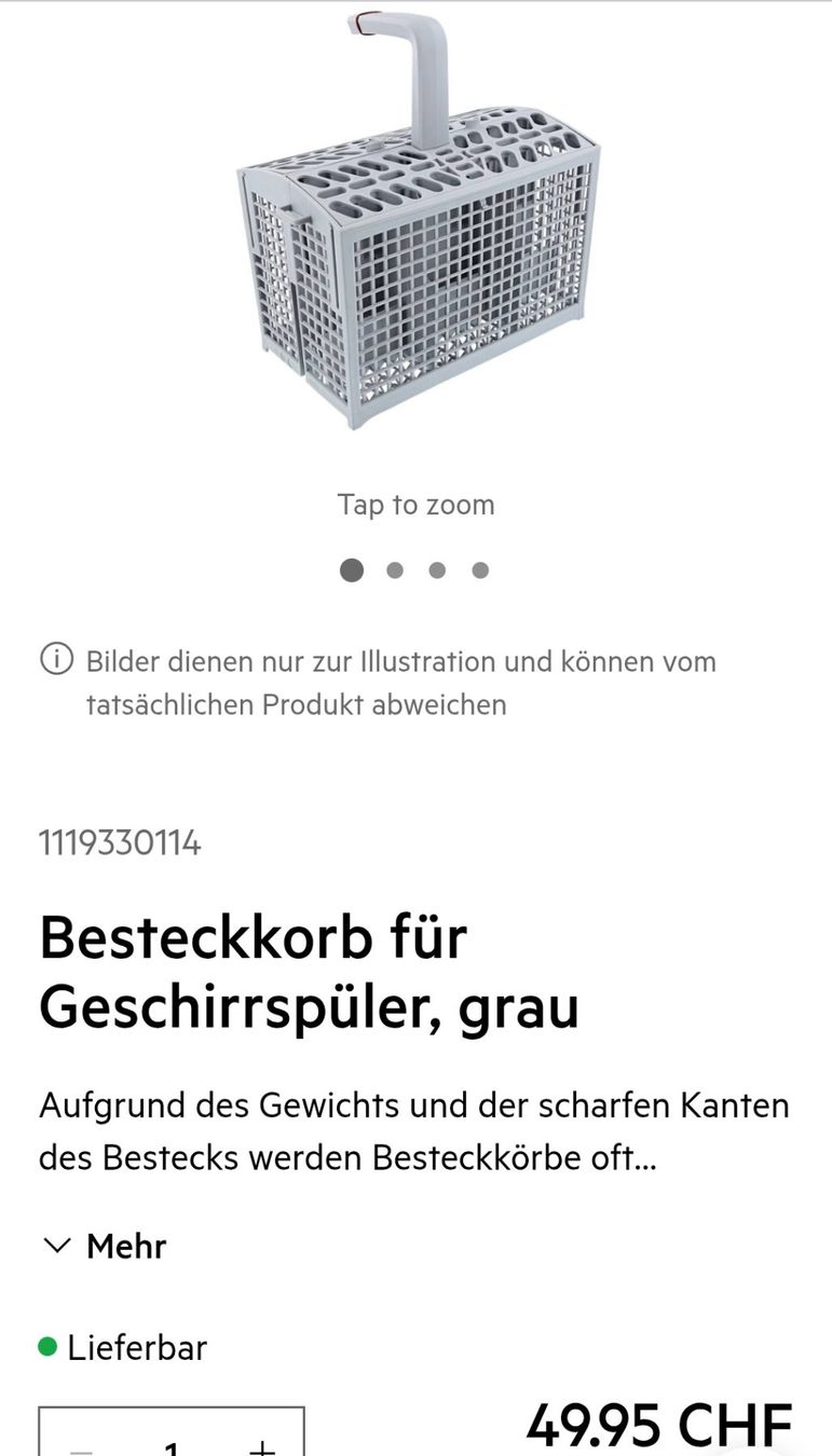Autres articles pour la maison: Electrolux Besteckkorb – D'occasion à Regensdorf par AquiLa1000