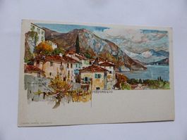 Menaggio,Comersee,Lugano,Litho,Künstl.M.Wielandt,Dorf,Velten