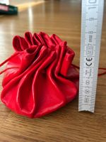 Leder Pouch (Tasche) Rot.