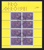 1981 Flugpost 2+1Fr. Kleinbogen ET-gest. ʘ ZNr. F48 Kat. 16