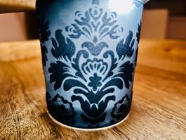 Mystisches Glas Windlicht, Kerzenhalter, Plüschblumenmuster