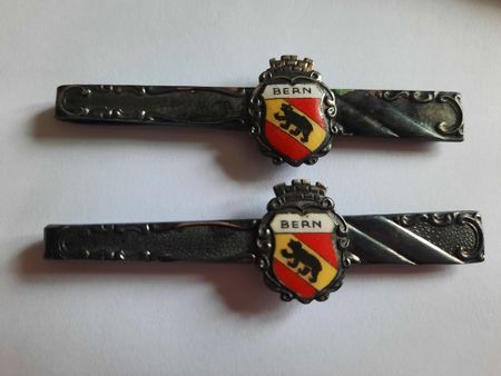 2 anciennes PINCES À CRAVATE, en ARGENT 800