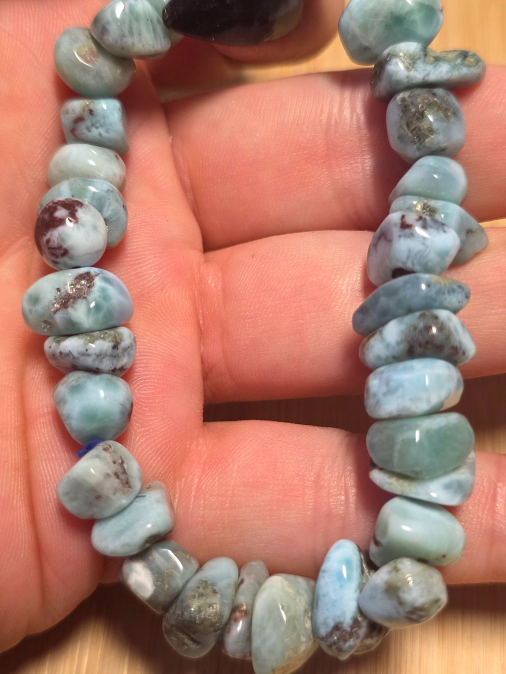 Minerali & Pietre curative: Larimar Splitterarmband B – Nuovo e nell'imballaggio originale da Matzingen venduto da Shay_Crystalz 1