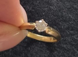 Solitärring Gelbgold Gr. 56