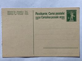 Postkarte mit Tellknabe 5 Rp postfrisch