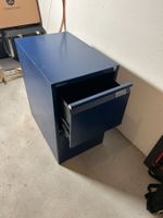 Schrank blau Metall mit zwei Schubladen für Hängeregister