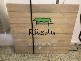 Holzschild 100x100 cm, guter Zustand
