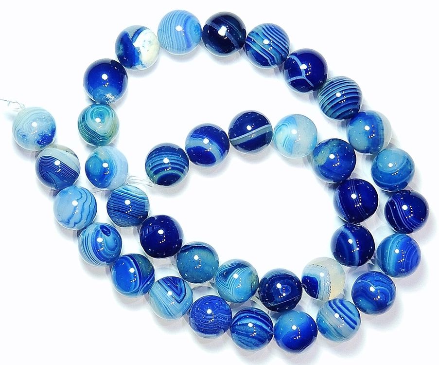 1 Strang echte natürliche Achat Perlen 10 mm (Neu (gemäss Beschreibung ...