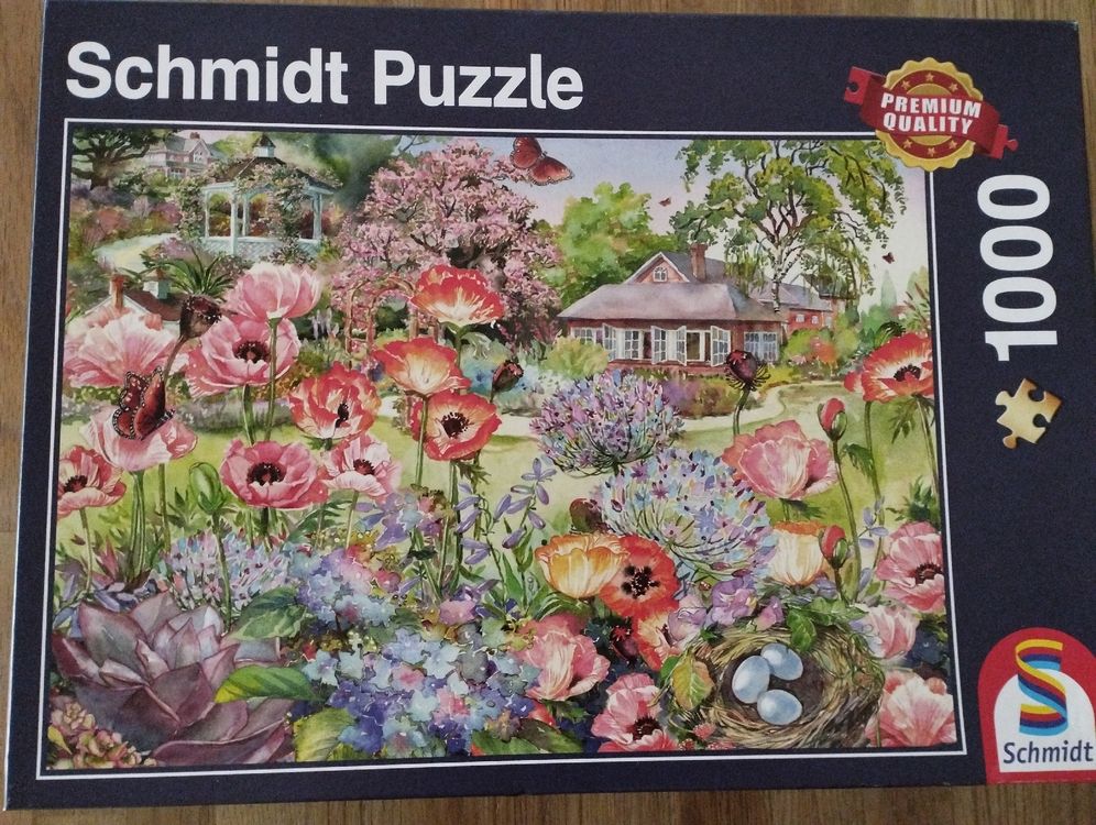 Houten puzzel 300 stukjes - Huis aan het meer in een houten kist