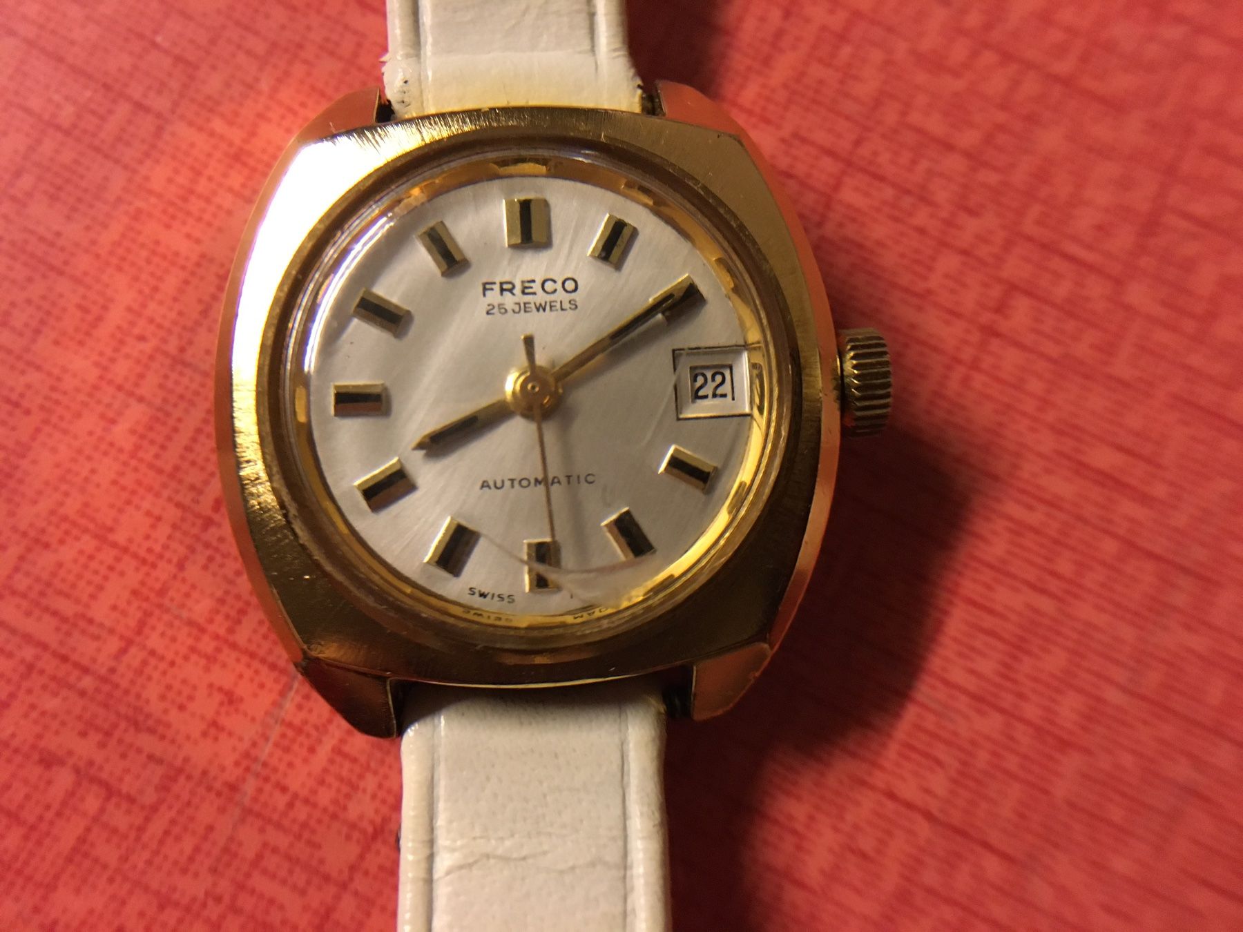 Damen Armbanduhr Freco, Automatik,25 Jewels,Swiss Made. (Gebraucht 