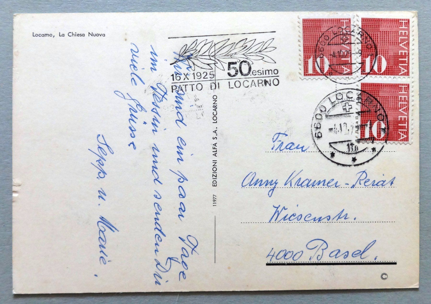 Cartes postales: Locarno, La Chiesa Nuova – D'occasion à Fétigny par Billy2miny 1