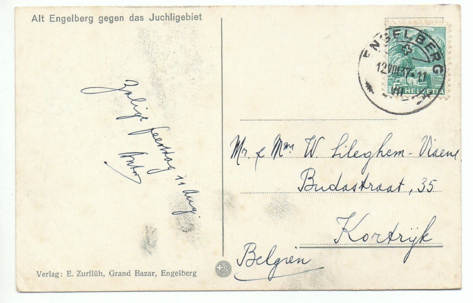 Cartoline postali: Alt ENGELBERG gegen das Juchligebiet – Usato da Jona venduto da philajona 1