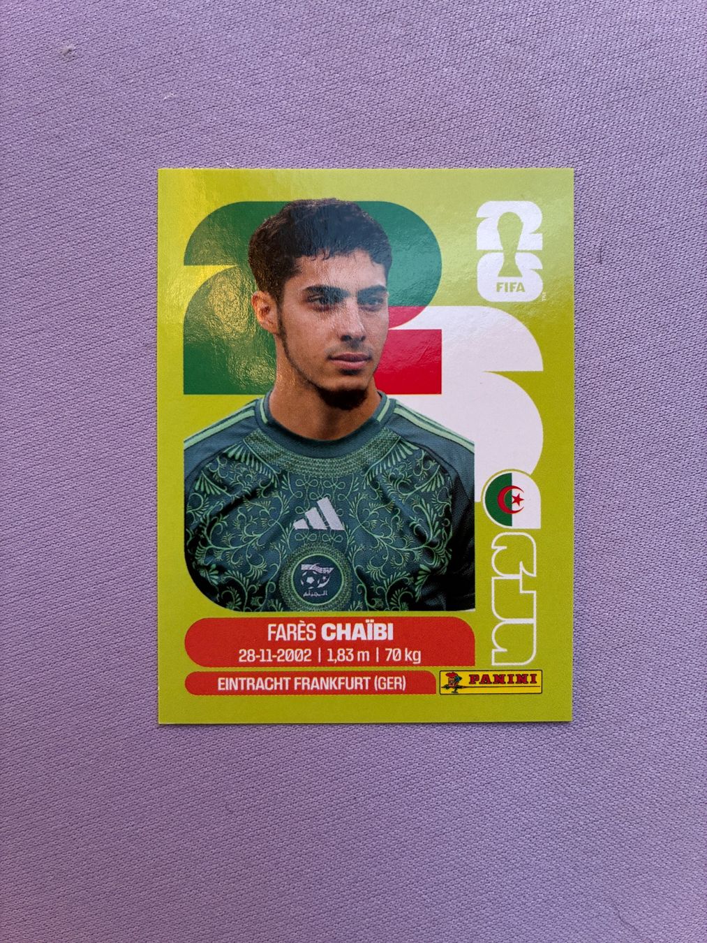 Panini Cartes à collectionner: FIFA WC 2026 Fares Chaibi ALG 14 Sticker – Neuf (Voir description) à Boll par valoune01