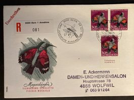Schweiz 1969 R-FDC Mauerläufer Pro Juventute 3*30+TAB Cachet