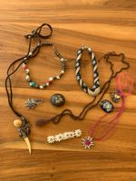 Diverse rustikale Halsketten, Brosche Dirndl Tracht