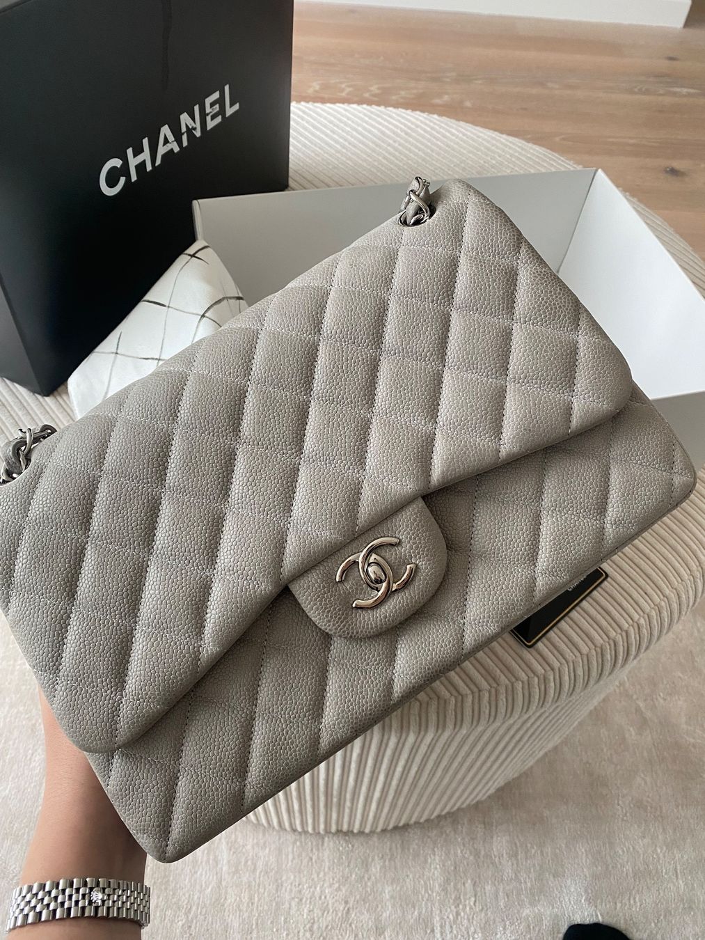 Chanel Borse da donna: Chanel Jumbo Double Flap grau – Usato da Birmensdorf ZH venduto da lakii338 1