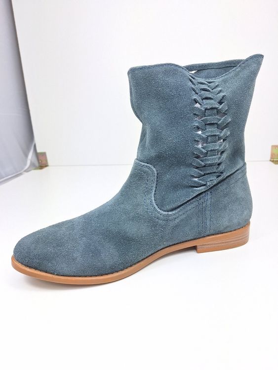 SPM flache Stiefeletten mit Cutouts Velours graublau 42 (Neu