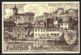 Schaffhausen, Uferpartie mit Fischerzunf