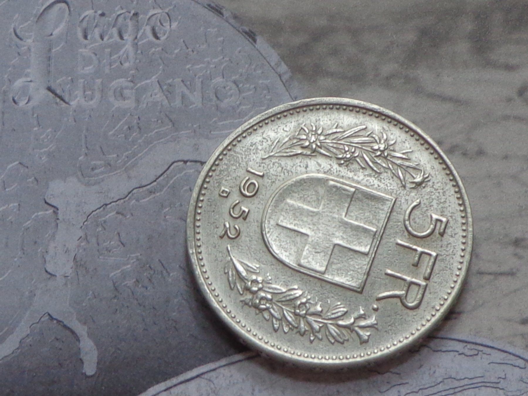 Tutti le monete: 5 Fr. 1952 B  Superbe Qualité - Rare – Usato da Pully venduto da UCA01 2