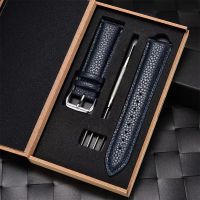 Bracelet de montre en cuir bleu kit complet neuf  18 mm