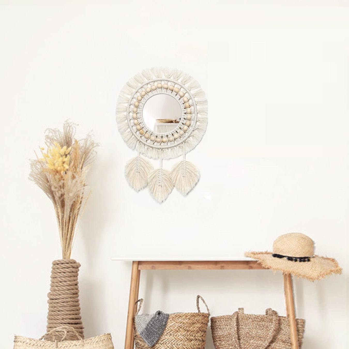 Alle Dekorationen: Miroir mural rond en macramé – Neu und originalverpackt aus Gurmels von Swisspod 1