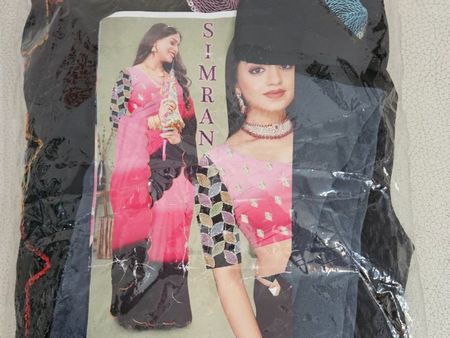 Fancy black and multi colored saree