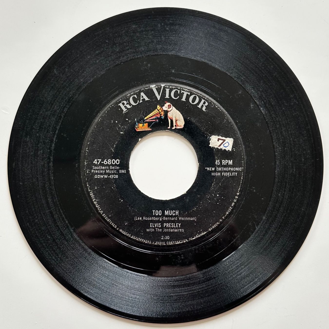 Dischi in vinile: Elvis - Single - Too Much / Playing For Keeps (USA) – Usato da Etzwilen venduto da presley3577