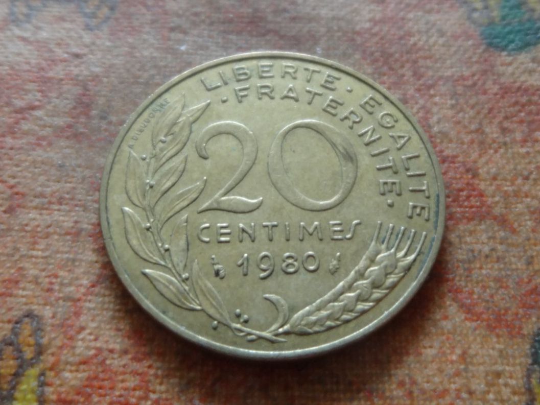 Tutti le monete: FRANCE  20 Centimes  1980  (P) – Usato da Romanel-sur-Lausanne venduto da Swift13