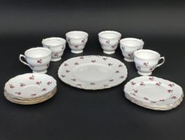 COLCLOUGH Lot de vaisselle porcelaine à motifs rose