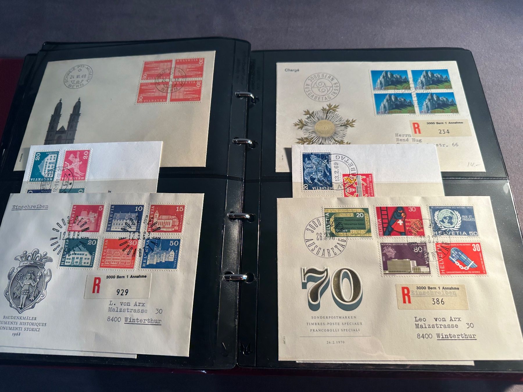 Alle Briefmarken: Album Schweiz Sammlung Briefe und FDC – Gebraucht aus Stettfurt von 2442 6