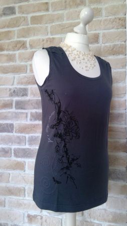 Top débardeur gris foncé avec motifs BLUE SEVEN, t.S/M, NEUF