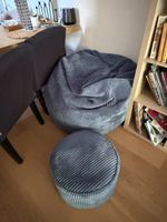 Corduroy Beanbag Chair and Footstool