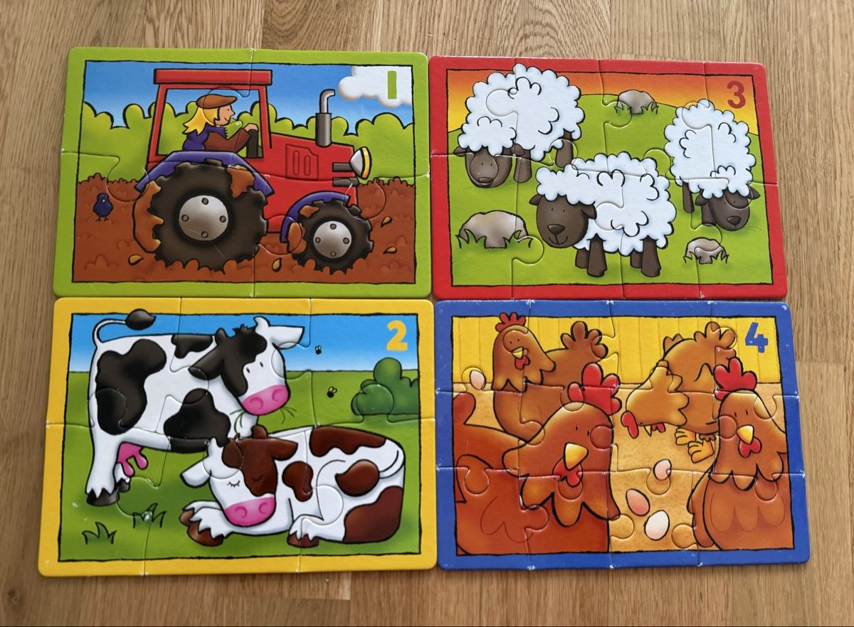 Puzzle: Orchard Toys - 4 Puzzles de la ferme  – Usato da Genève venduto da valmath 1