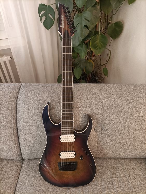 Ibanez RGIX7FDLB 7-Saiter E-Gitarre Iron Label NL Burst (Gebraucht) in ...