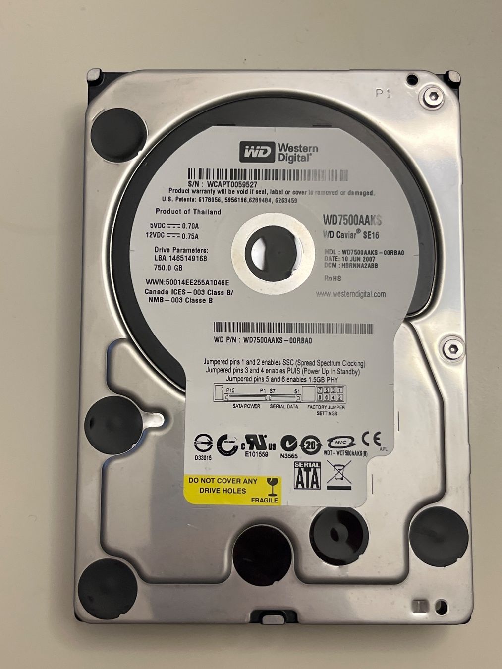 Western Digital Dischi rigidi: Western Digital 750 GB HDD – Usato da Nyon venduto da Ataraxia