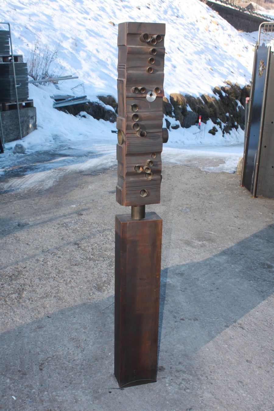 Sculture & Statue: Holz/Messing Skulptur, Willi Gutmann – Usato da Glarus venduto da Toni-Glarus