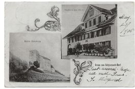 Gruss aus Schinznach-Dorf (AG) Gasthaus Bären Ruine Habsburg