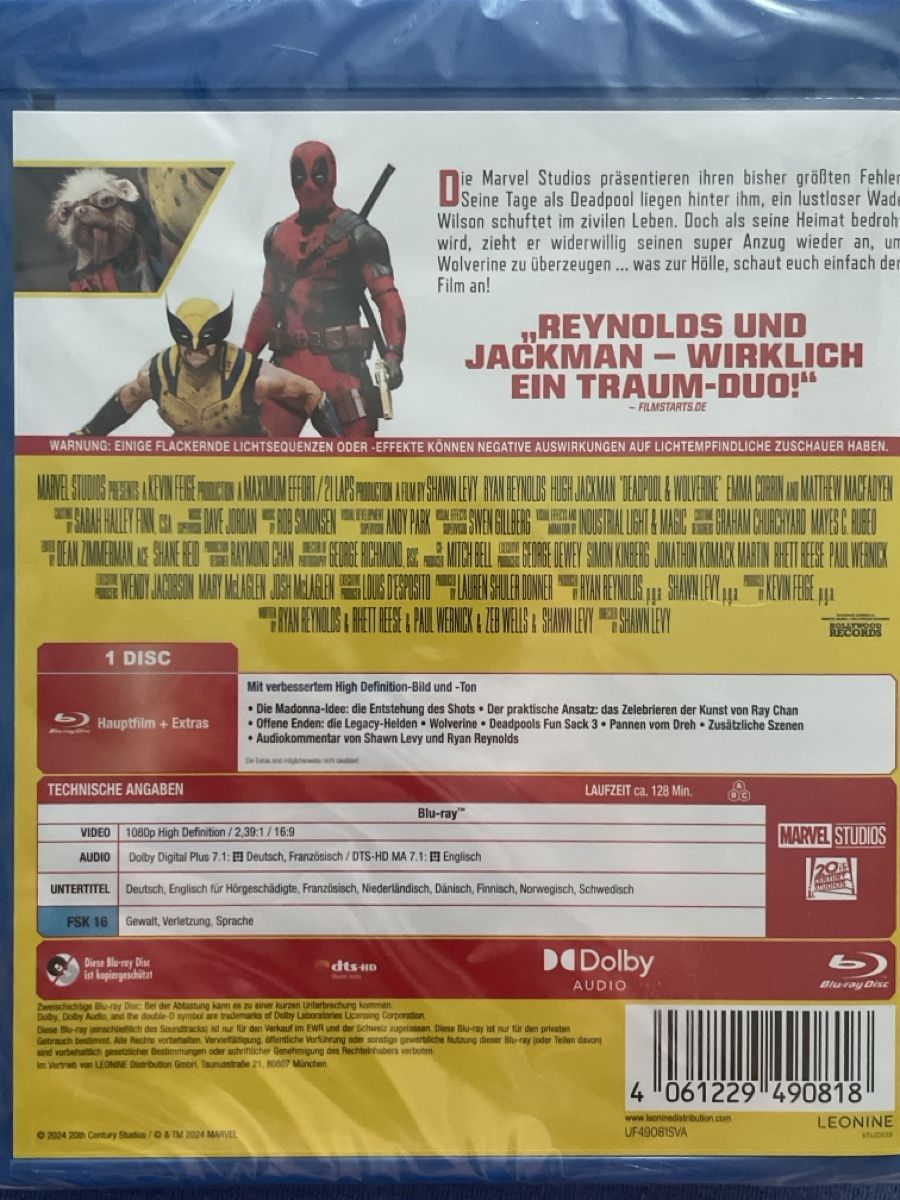 Tutti i DVDs: Deadpool & Wolverine (2024) – Nuovo (secondo la descrizione) da Waldenburg venduto da Gonzo8 1