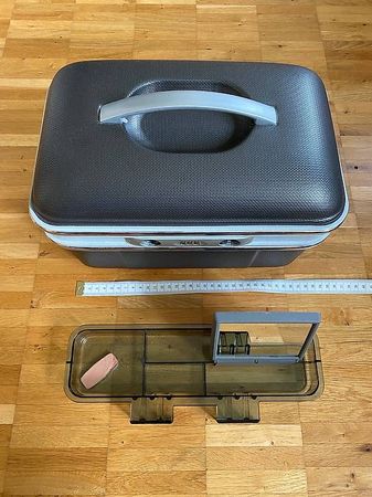 Kosmetik Koffer Hartschale 34x22x23cm Silber grau
